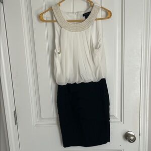 B Darlin White Sleeveless Top with Beaded Neckline